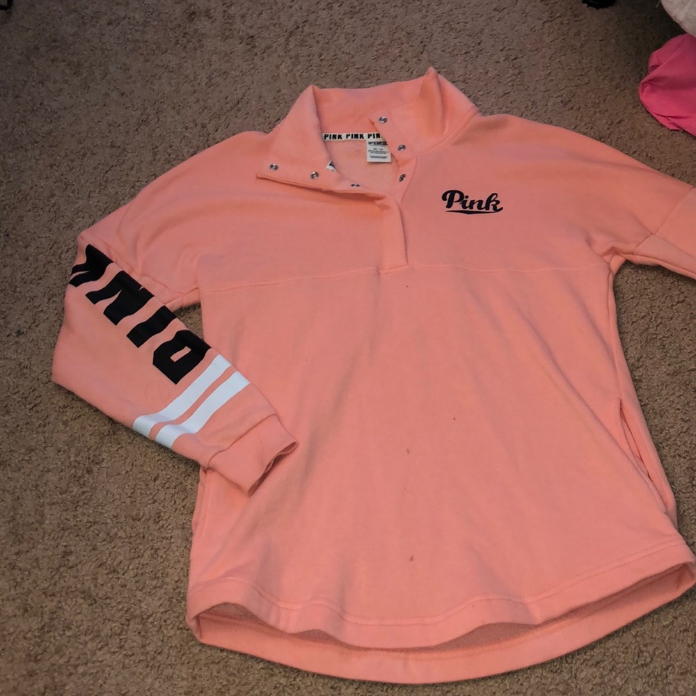 Salmon PINK half zip (button)